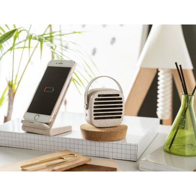 ENGLERT. Suporte para smartphone com carregador wireless super rápido 10W em ABS reciclado (70 rABS) e fibra de palha de trigo